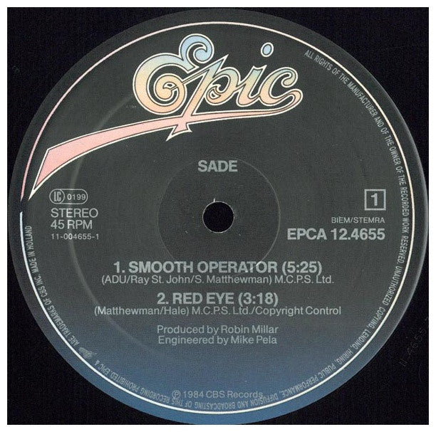SADE - SMOOTH OPERATOR | 12" MAXI SINGLE VINILO USADO