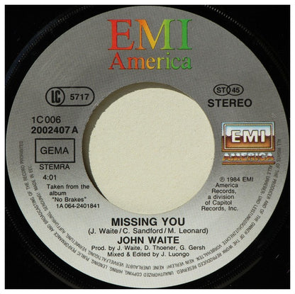 JOHN WAITE - MISSING YOU | 7" SINGLE USADO