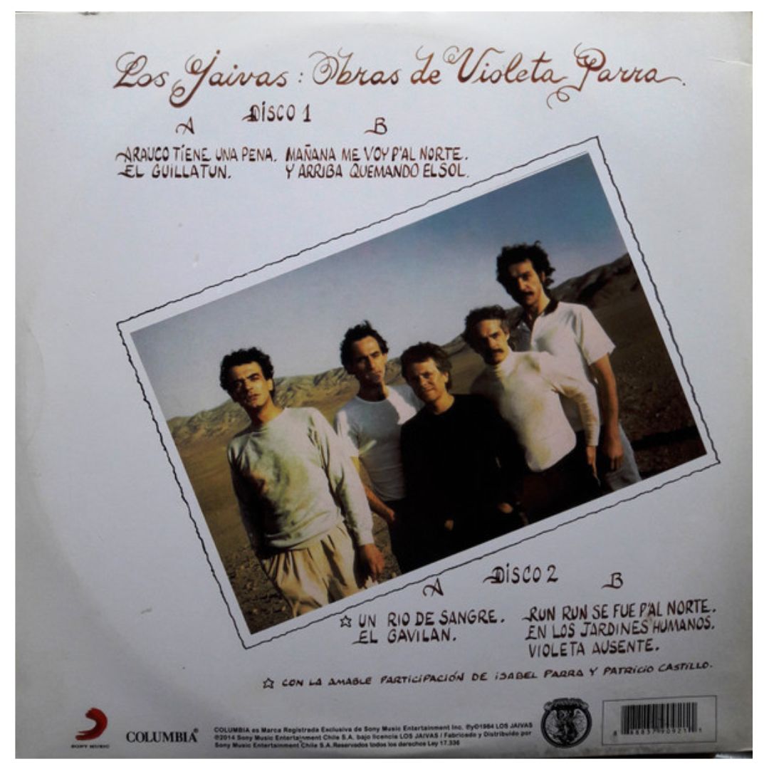 LOS JAIVAS - OBRAS DE VIOLETA PARRA (2LP) | VINILO