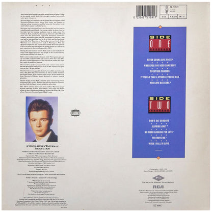 RICK ASTLEY  - WHENEVER YOU NEED SOMEBODY | VINILO USADO