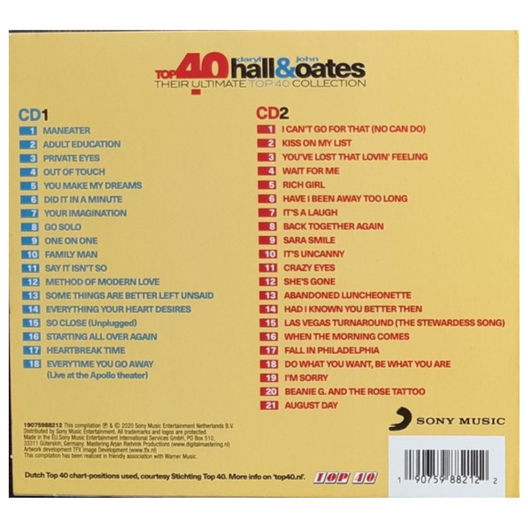 DARYL HALL & JOHN OATES - TOP 40 (2CD) | CD