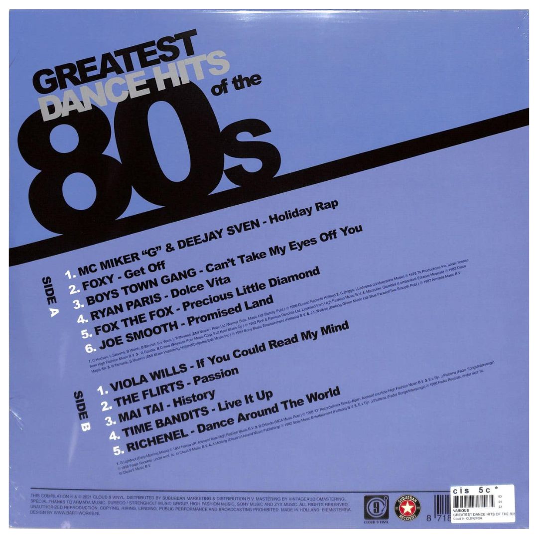 GREATEST DANCE HITS OF THE 80"S - VARIOUS (BLUE VINYL) | VINILO