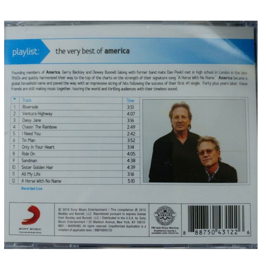 AMERICA - PLAYLIST: THE VERY BEST OF | CD