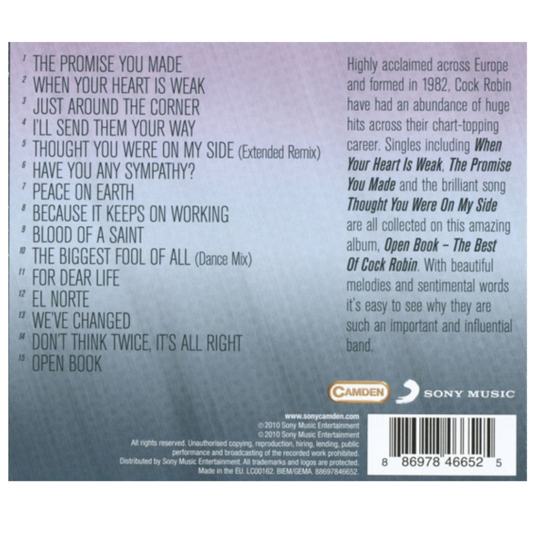 COCK ROBIN - OPEN BOOK: THE BEST OF | CD