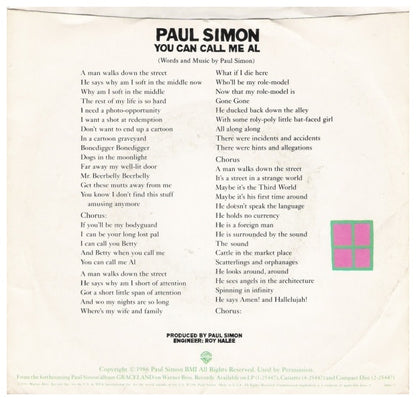 PAUL SIMON - YOU CAN CALL ME ALL | 7" SINGLE VINILO USADO