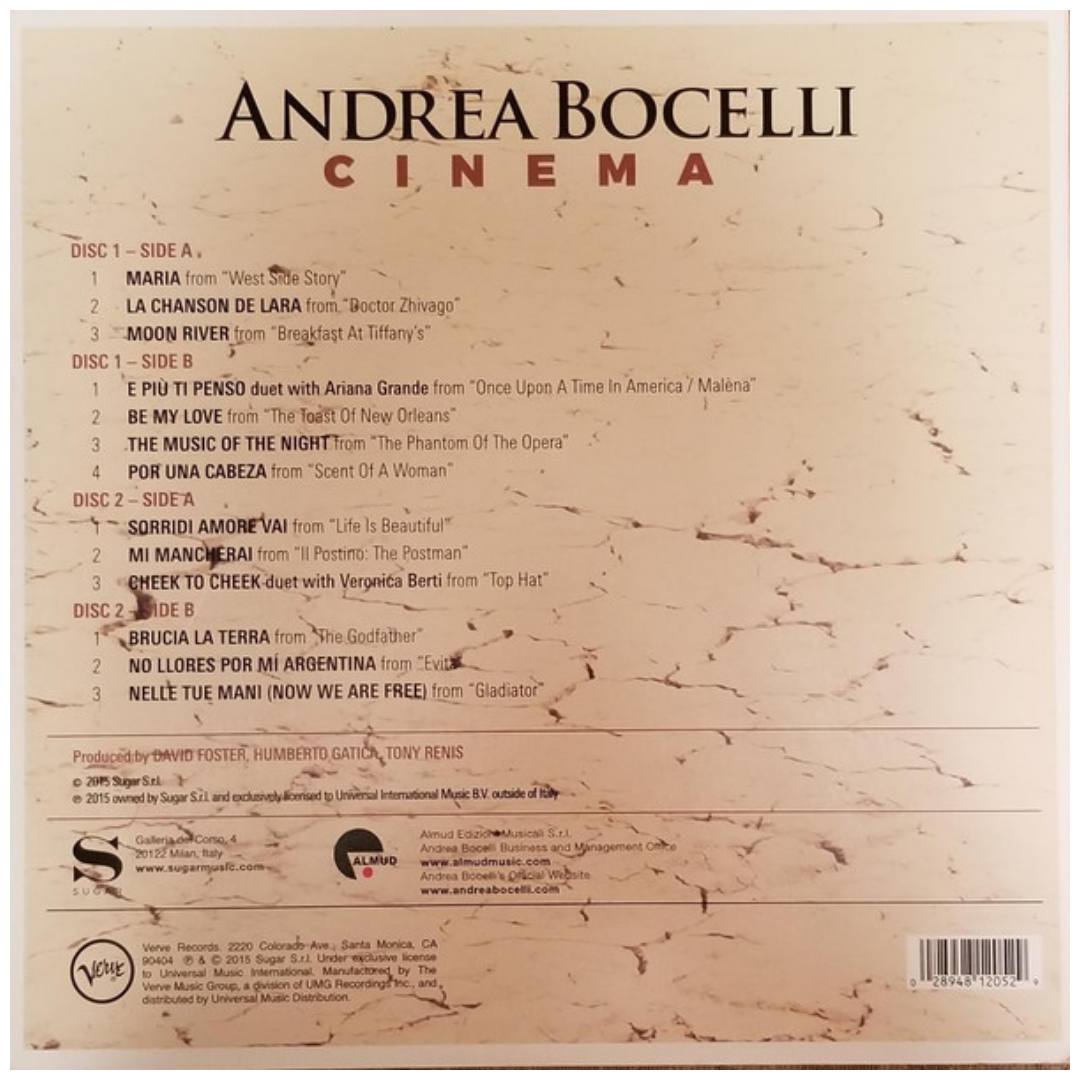 ANDREA BOCELLI - CINEMA | VINILO