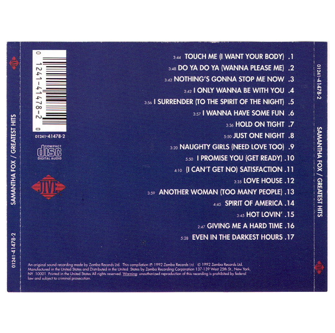SAMANTHA FOX  - GREATEST HITS | CD USADO
