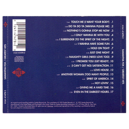 SAMANTHA FOX  - GREATEST HITS | CD USADO
