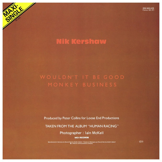 NIK KERSHAW - WOULDN'T IT BE GOOG | 12" MAXI SINGLE USADO