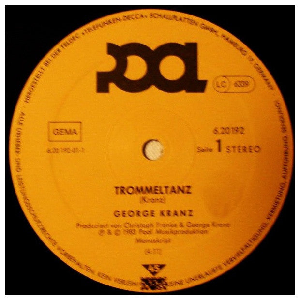 GEORGE KRANZ - TROMMELTANZ | 12" MAXI SINGLE USADO