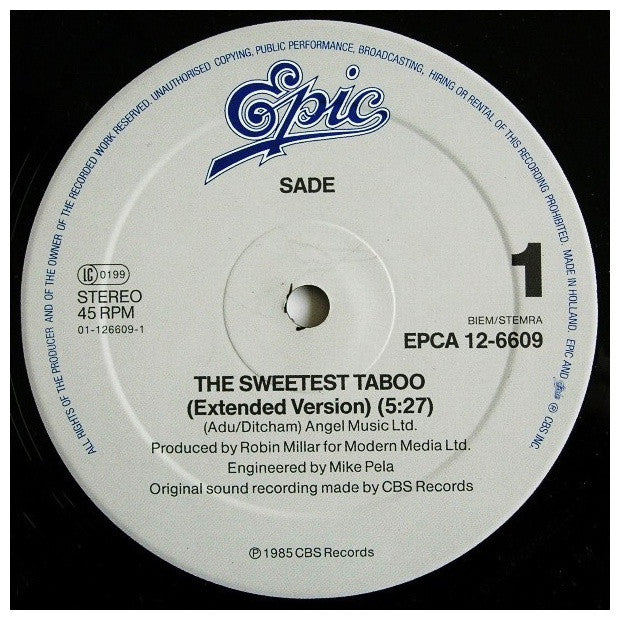 SADE - THE SWEETEST TABOO | 12" MAXI SINGLE USADO