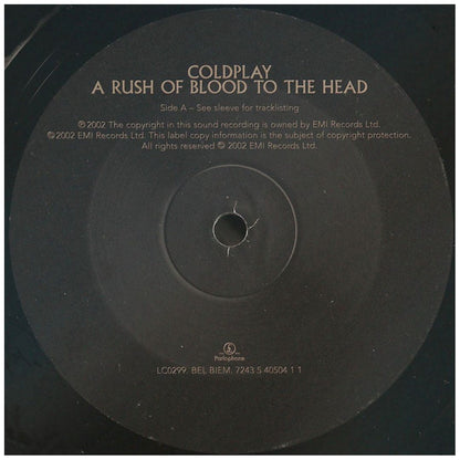 COLDPLAY - A RUSH OF BLOOD TO THE HEAD | VINILO