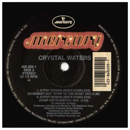 CRYSTAL WATERS  - GYPSY WOMAN  | 12" MAXI SINGLE USADO