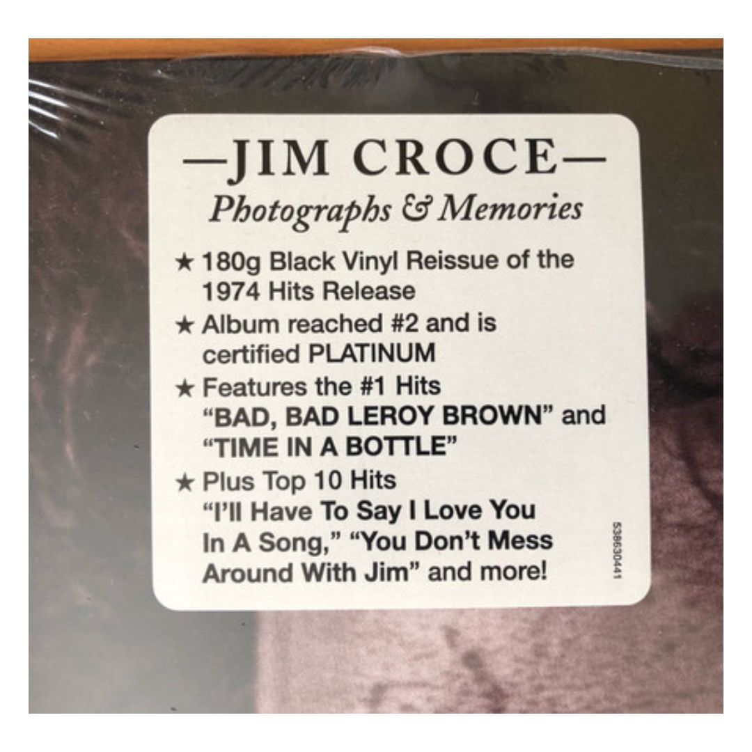 JIM CROCE - PHOTOGRAPHS & MEMORIES: HIS GREATEST HITS | VINILO