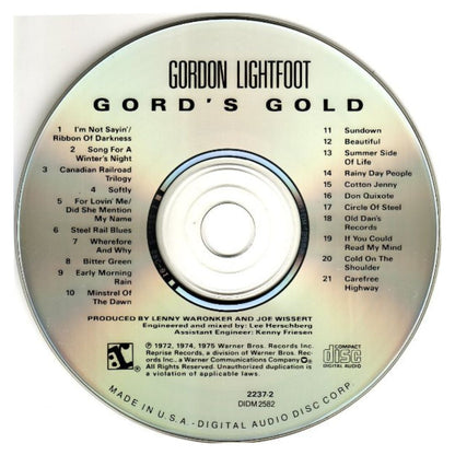 GORDON LIGHTFOOT - GORD'S GOLD  | CD
