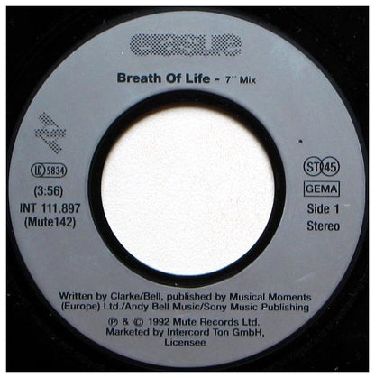 ERASURE - BREATH OF LIFE | 7" SINGLE VINILO USADO