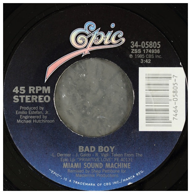 MIAMI SOUND MACHINE - BAD BOY | 7" SINGLE VINILO USADO