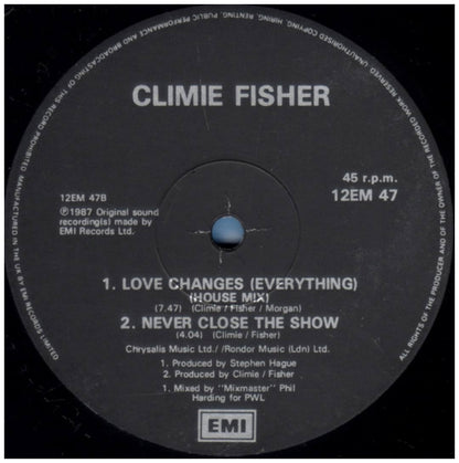CLIMIE  FISHER - LOVE CHANGES (EVERYTHING) | 12" MAXI SINGLE USADO