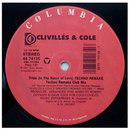CLIVILLES & COLE - PRIDE IN THE NAME OF LOVE VINILO | 12" MAXI SINGLE USADO