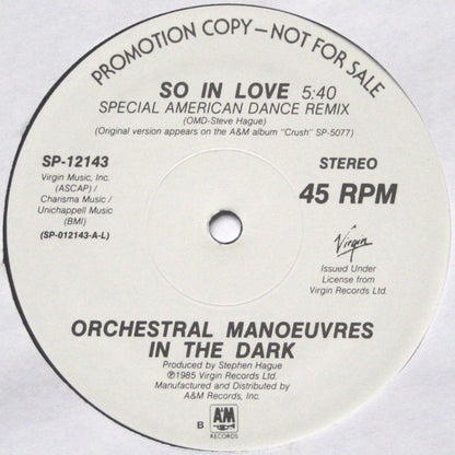 ORCHESTRAL MANOUVRES IN THE DARK - SO IN LOVE | 12" MAXI SINGLE USADO