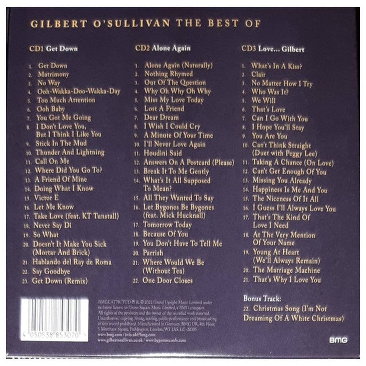 GILBERT OSULLIVAN - BEST OF (3CD) | CD