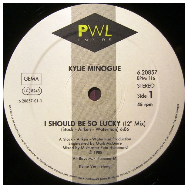 KYLIE MINOGUE - I SHOULD BE SO LUCKY | 12" MAXI SINGLE USADO