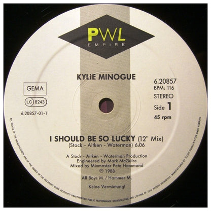KYLIE MINOGUE - I SHOULD BE SO LUCKY | 12" MAXI SINGLE USADO
