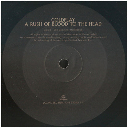 COLDPLAY - A RUSH OF BLOOD TO THE HEAD | VINILO