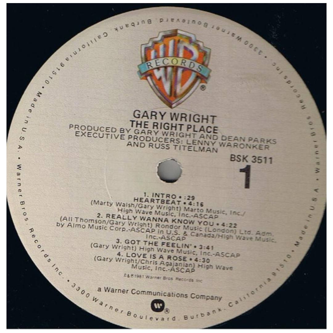 GARY WRIGHT - THE RIGHT PLACE | VINILO