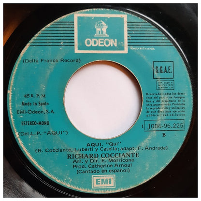 RICHARD COCCIANTE - BELLA SIN ALMA | 7" SINGLE VINILO USADO