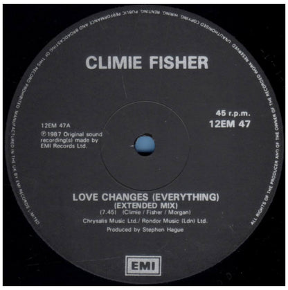 CLIMIE  FISHER - LOVE CHANGES (EVERYTHING) | 12" MAXI SINGLE USADO