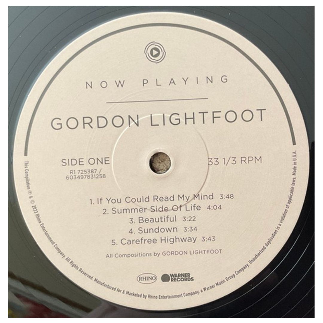 GORDON LIGHTFOOT - NOW PLAYING | VINILO