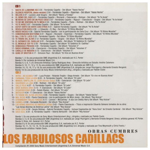 FABULOSOS CADILLACS - OBRAS CUMBRES (2CD) | CD