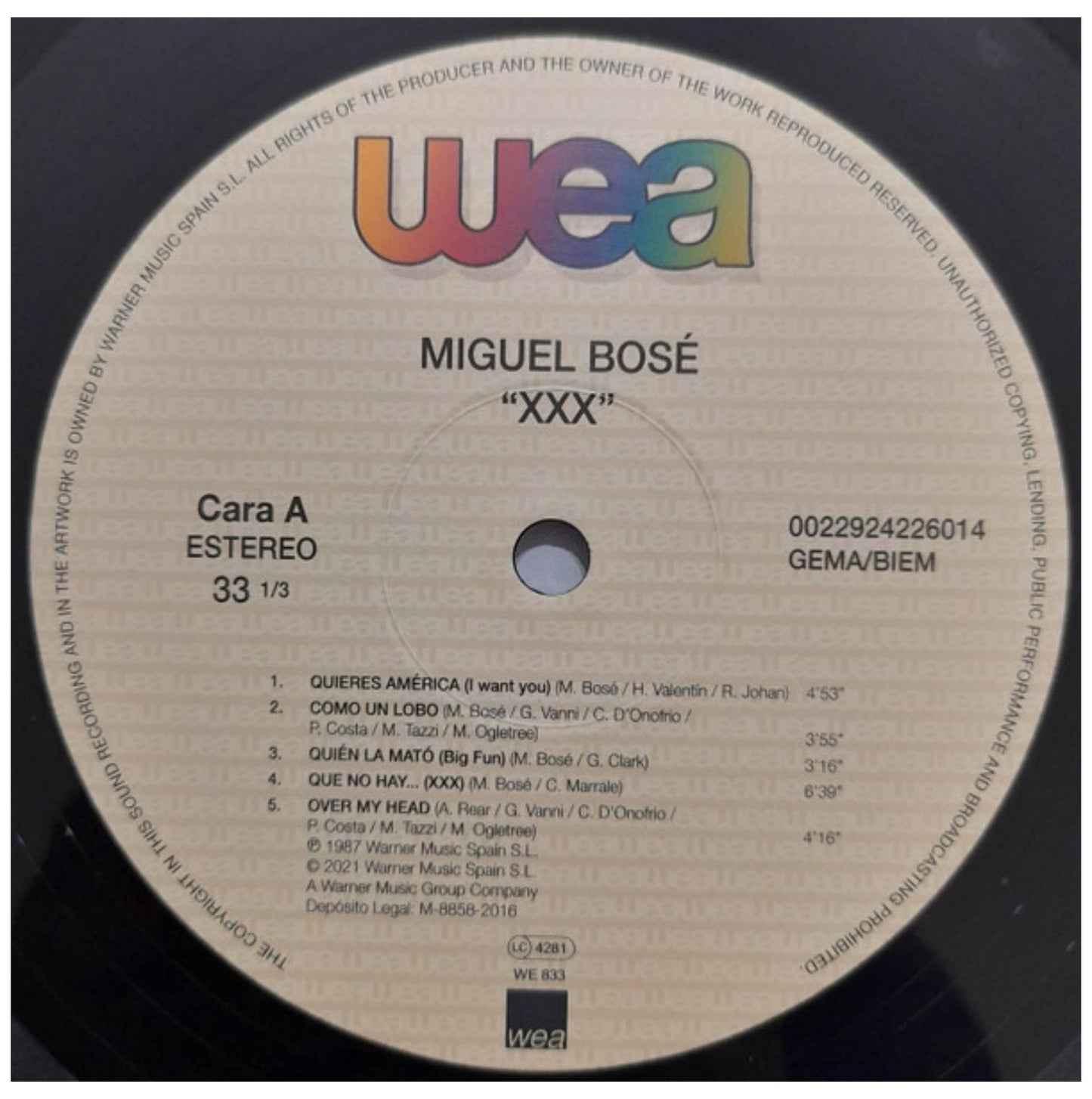 MIGUEL BOSE - XXX (LP+CD) | VINILO