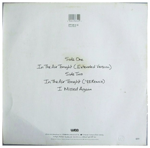 PHIL COLLINS - IN THE AIR TONIGHT | 12" MAXI SINGLE VINILO USADO