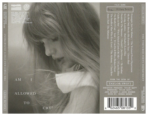 TAYLOR SWIFT - THE TORTURED POETS DEPARTAMENT (ALBATROSS EDITION) | CD