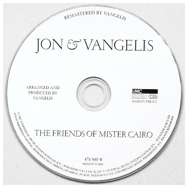 JON & VANGELIS - FRIENDS OF MISTER CAIRO | CD