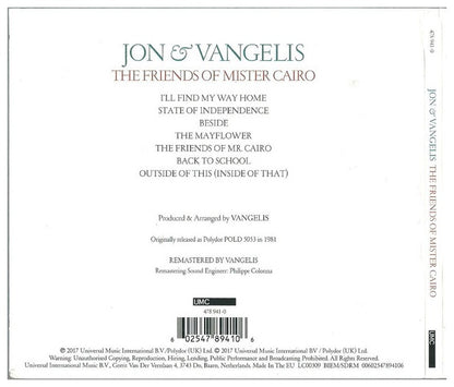 JON & VANGELIS - FRIENDS OF MISTER CAIRO | CD