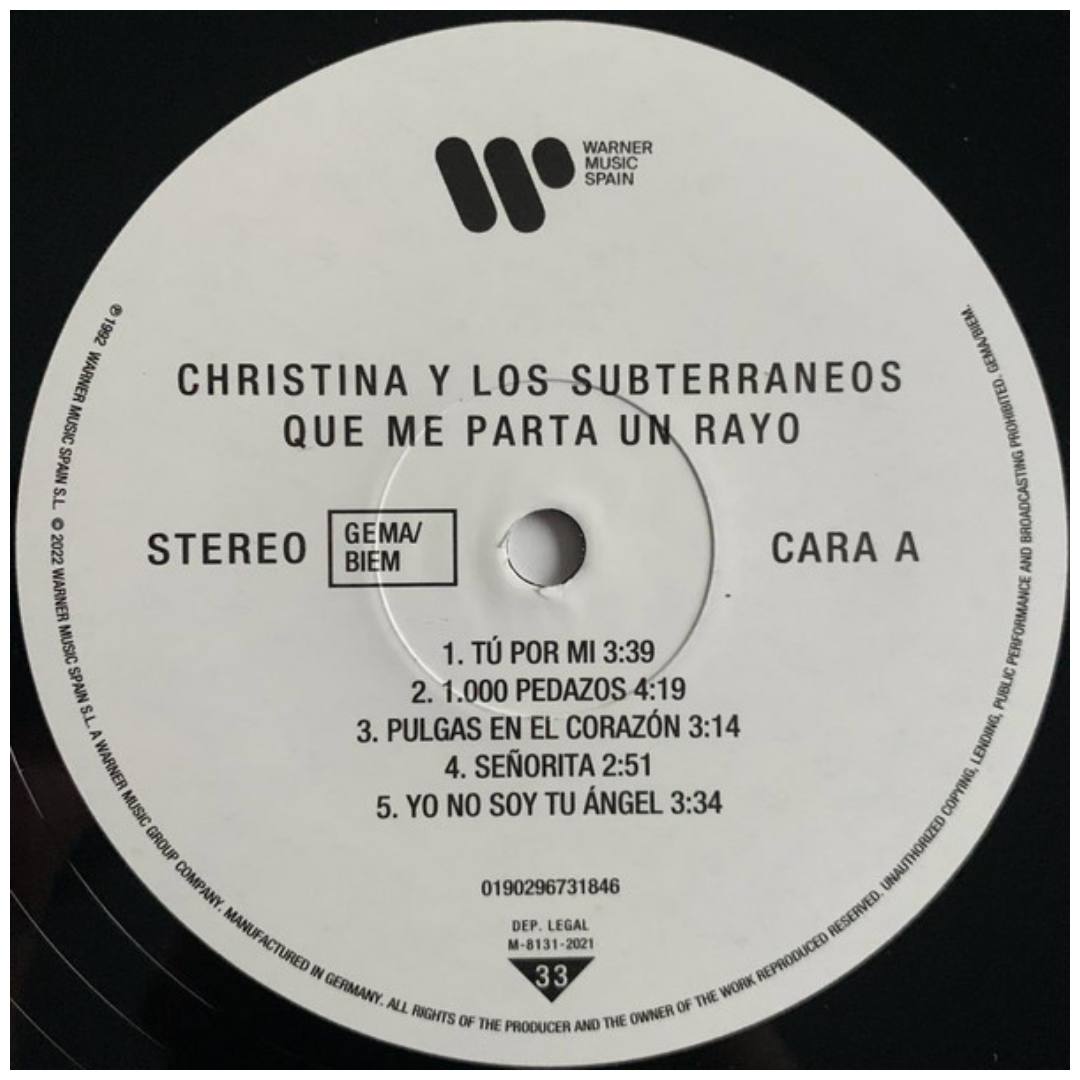 CHRISTINA Y LOS SUBTERRANEOS - QUE ME PARTA UN RAYO (LP+CD) | VINILO