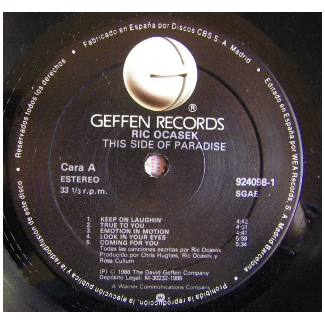 RIC OCASEK - THIS SIDE OF PARADISE | VINILO USADO