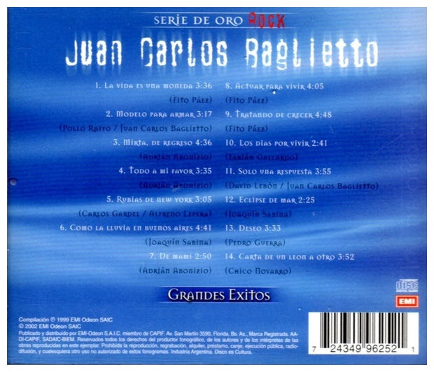 JUAN CARLOS BAGLIETTO - SERIE DE ORO: GRANDES EXITOS | CD