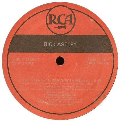 RICK ASTLEY  - SHE WANTS TO DANCE WITH ME | 12" MAXI SINGLE USADO