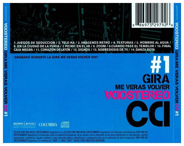 SODA STEREO - ME VERAS VOLVER GIRA 2007 VOL. 1 | CD