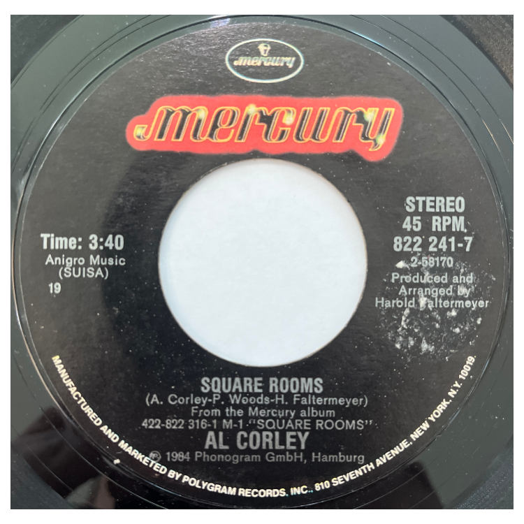 AL CORLEY - SQUARE ROOMS | 7" SINGLE VINILO USADO