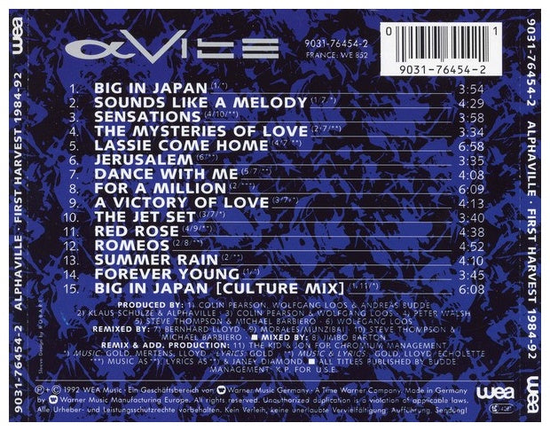 ALPHAVILLE - FIRST HARVEST 1984-1992 | CD