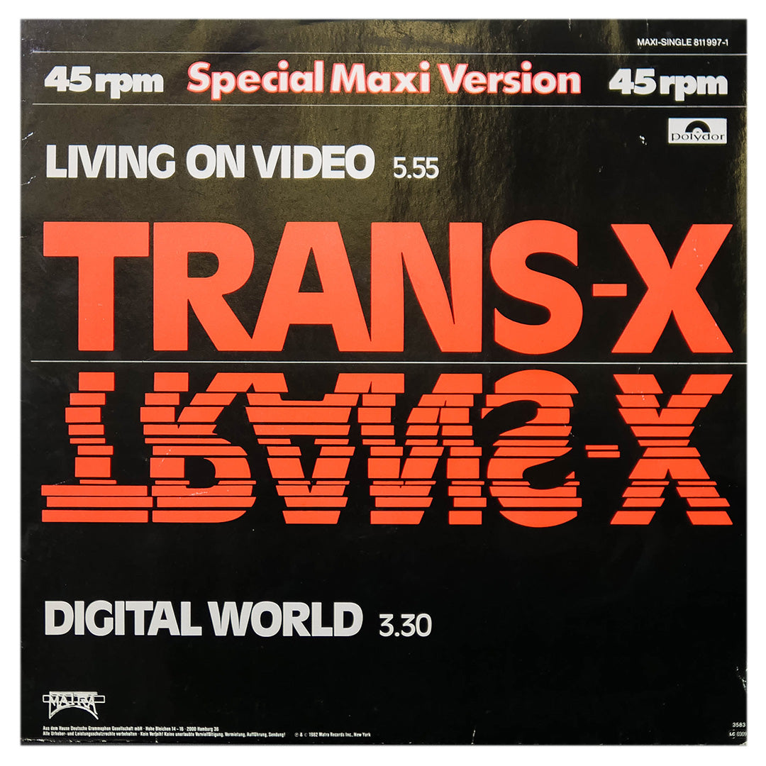 TRANS-X - LIVING ON VIDEO | 12" MAXI SINGLE USADO