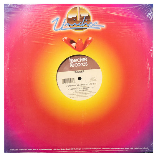 INDEEP - LAST NIGHT A DJ SAVED MY LIFE | 12" MAXI SINGLE USADO