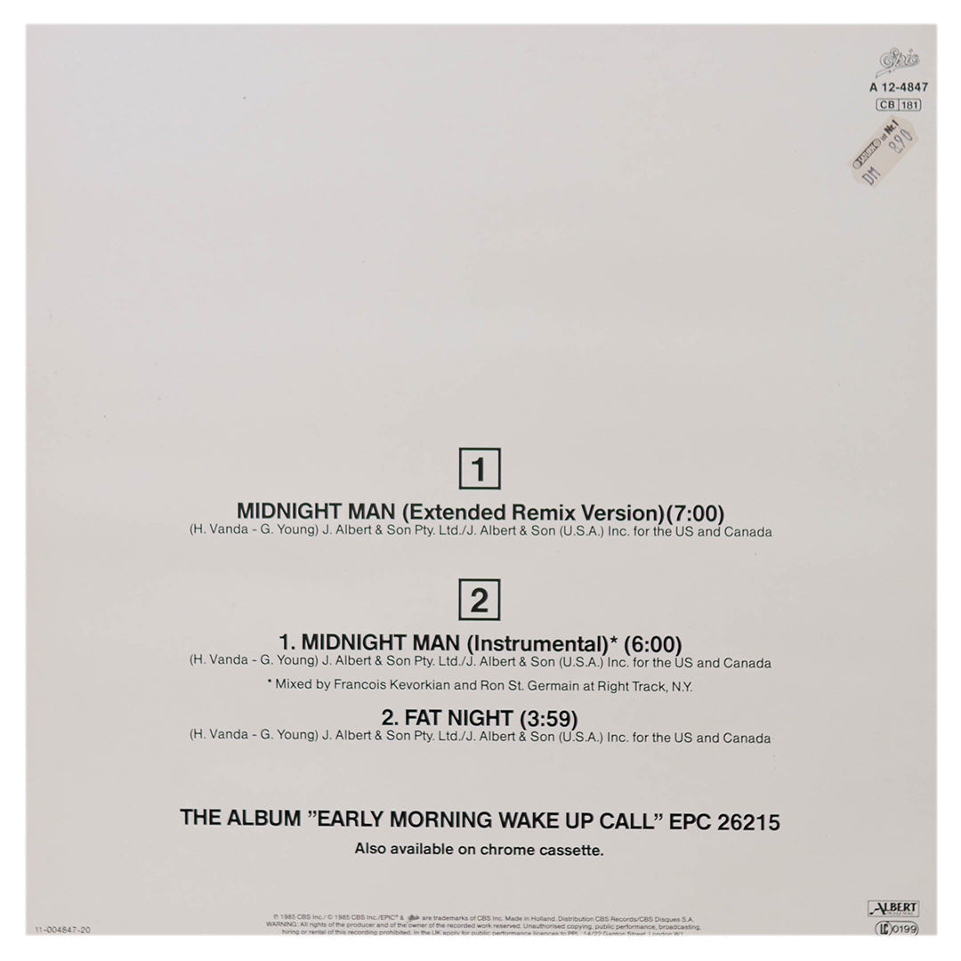 FLASH AND THE PAN - MIDNIGHT MAN (EXTENDED REMIX VERSION) | 12" MAXI SINGLE USADO