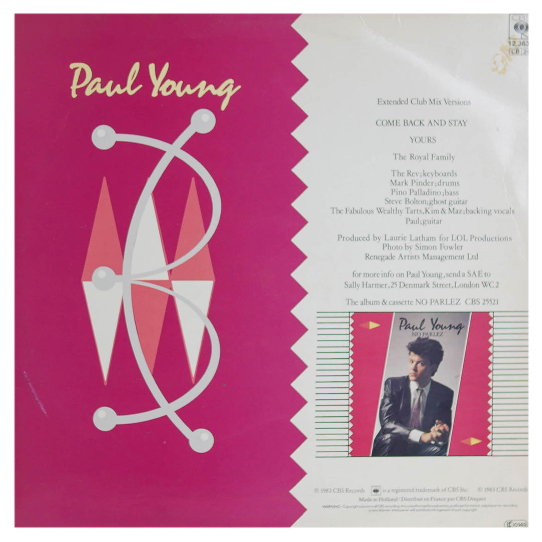 PAUL YOUNG - COME BACK AND STAY | 12" MAXI SINGLE USADO