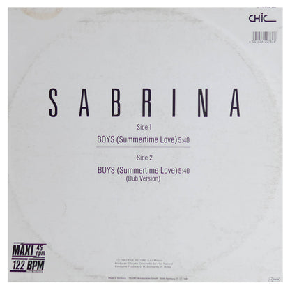 SABRINA - BOYS | 12" MAXI SINGLE USADO